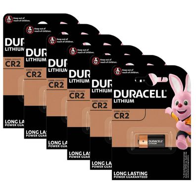 6x Duracell Batterie Lithium CR2 CR 2 CR17355 3V 900mAh 1er Blister