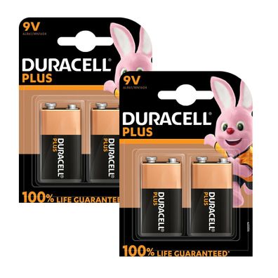 2x Duracell 9V E Block Plus MN1604 E-Block 6LR61 Batterie Plus 2er Blister