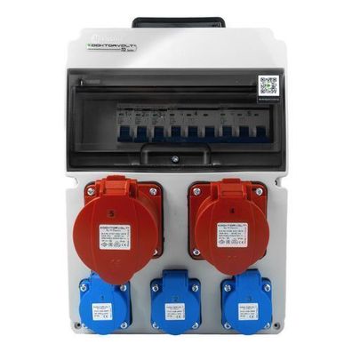 Baustromverteiler 16A 32A CEE 3x230V Stromverteiler mit Griff LS-Schalter Doktorvolt