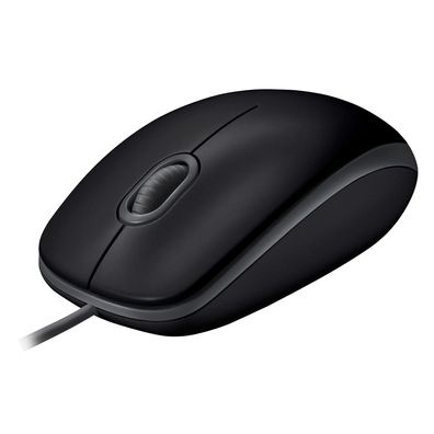 Logitech B110 Silent Maus, Beidhändig, Optisch, USB Typ-A, 1000 DPI, Schwarz