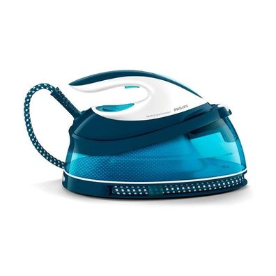 Philips PerfectCare Compact Dampfbügelstation GC7840/20 / 2400 Watt blau, weiß