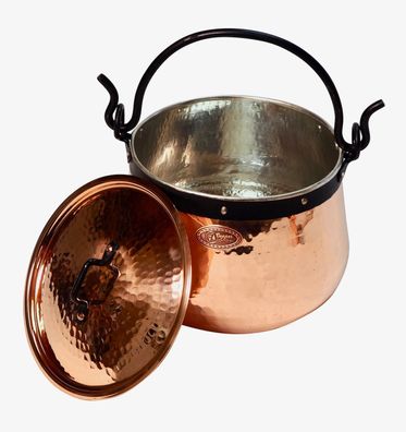 CopperGarden®" Kupferkessel 5 Liter | Handverzinnt & Deckel
