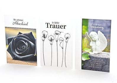 Trauerkarte - 100 Stück - 3 Motive