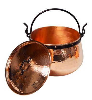 CopperGarden®" Kupferkessel 20 Liter | mit Deckel | Hexenkessel