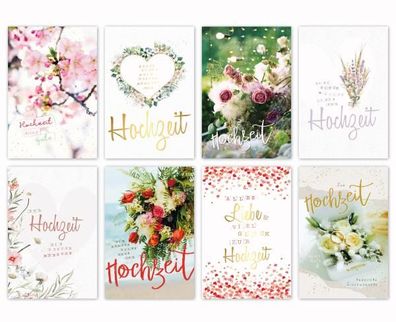 Hochzeitskarte - 100 Stück - 8 Motive