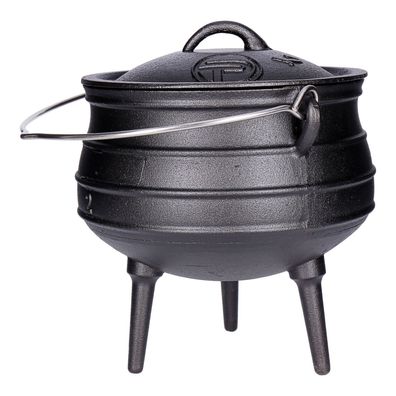 TP Potjie Pot - BBQ Dreifuß Dutch Oven Gusseisen, Feuerkessel mit Deckel und Füßen