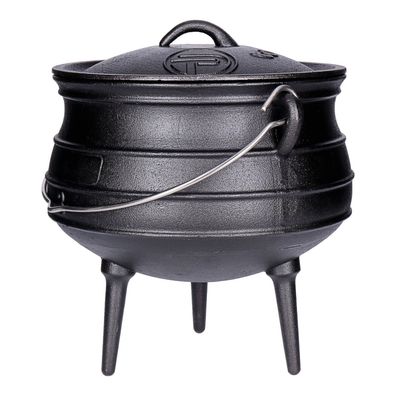 TP Potjie Pot - BBQ Dreifuß Dutch Oven Gusseisen, Feuerkessel mit Deckel und Füßen