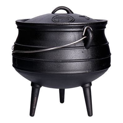 TP Potjie Pot - BBQ Dreifuß Dutch Oven Gusseisen, Feuerkessel mit Deckel und Füßen