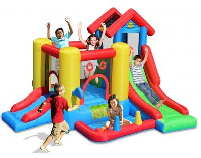 Kinder-Hüpfburg aufblasbar für 5 Kinder Kinder-Spielburg Hüpftrampolin - (3728)