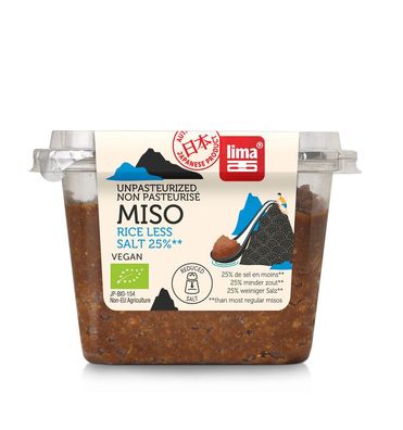6x Lima Rice Miso 25% less Salt nicht pasteurisiert 300g