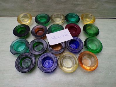 Glasteelichter bunt leuchtend ca 145gr 7,5x2,5cm