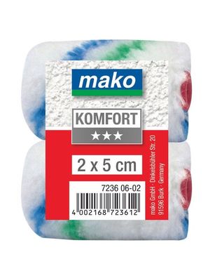mako Kleinflächenroller-Mini mako-flor Ersatzwalze 2x5cm 2St