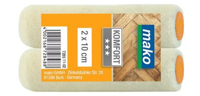 mako Lack-Versiegelungsroller Velour, Komfort 10cm - 2 Stück