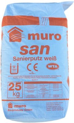 muro san Sanierputz WTA zertifiziert Putz innen & außen weiß 25 kg