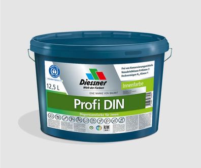 Diessner Profi DIN Wand- und Deckenfarbe Dispersionsfarbe 12,5 Liter