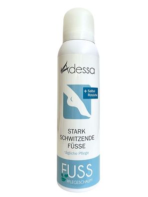 Adessa veganer Fuß-Schaum Antitranspirant zur Fußschweißreduzierung, 150 ml
