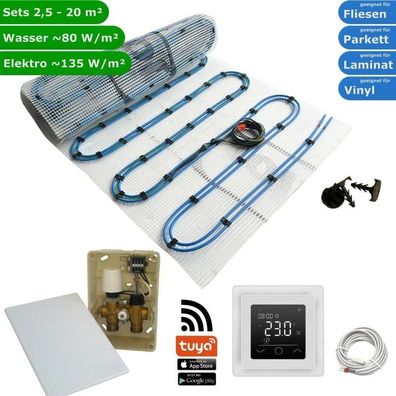 HoWaTech Duo Hybrid Fußbodenheizung Set & Regelset WLAN Touch weiß