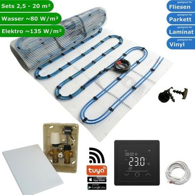 HoWaTech Duo Hybrid Fußbodenheizung Set & Regelset WLAN Touch schwarz
