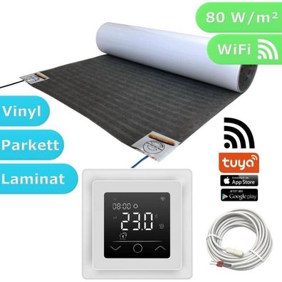 Elektrische Fußbodenheizung Set LUX Heizfolie WiFi Touch weiß