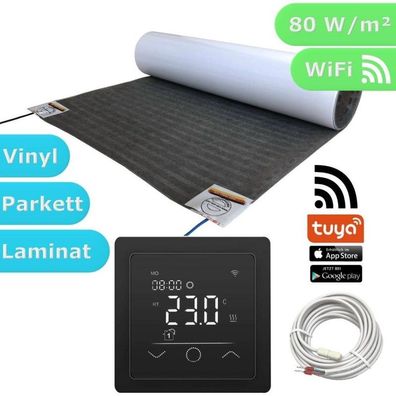 Elektrische Fußbodenheizung Set LUX Heizfolie WiFi Touch schwarz