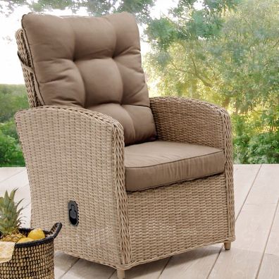 Destiny Gartensessel MERANO 67x74x99cm, Rückenlehne verstellbar, pearl shell