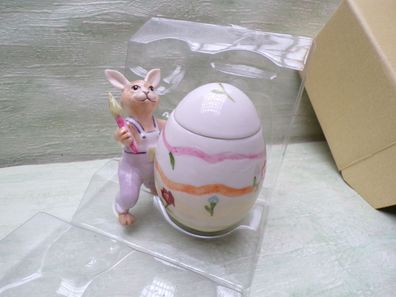 Villeroy & Boch Mettlach Hasenfamilie Vase malender Hase Porzellan OVP Bunny Family