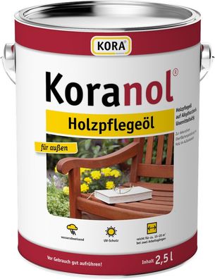 KORA Koranol Holzpflegeöl 2,5 Liter in 4 Farben Holzöl Öl Holzschutz