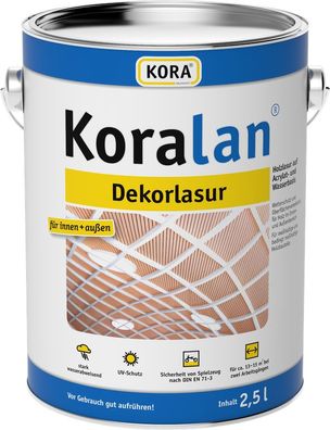 KORA Koralan Dekorlasur 2,5 Liter in 21 Farben Holzlasur Lasur Holzschutz