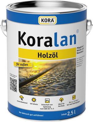 KORA Koralan Holzöl 2,5 Liter in 5 Farben Öl Pflegeöl Holzschutz