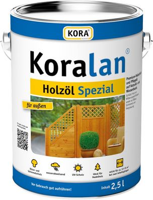 KORA Koralan Holzöl Spezial 2,5 Liter in 11 Farben Öl Pflegeöl Holzschutz