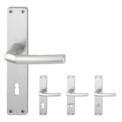 Hoppe Türdrücker Birmingham Langschildgarnitur Alu F1 Griff Türklinke