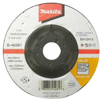 Makita Schruppscheibe 125x6mm INOX B-46361 Winkelschleifer