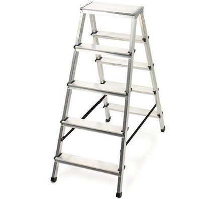 KADAX Haushaltsleiter, Klapptritt mit Tragfähigkeit bis 125kg, 5 Stufen