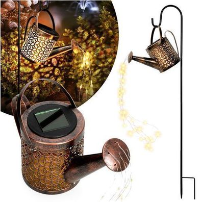 Solar Gießkanne Lichterkette Aussen Solarlampen Gießkannenlicht Lichterkette