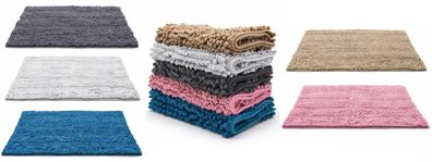 Chenille Badematte rutschhemmend -50x80 cm & 70x120 cm - extra weich & saugfähig