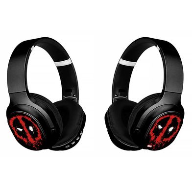 Wireless Stero Headphones with micro Deadpool 001 Marvel Black Kopfhörer