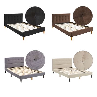 Polsterbett + Nachttisch Doppelbett Stoffbett Bettgestell Bett 140 160 180 cm