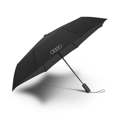 Original Audi Regenschirm Taschenschirm Ringe Logo Automatik Schirm 3122600200