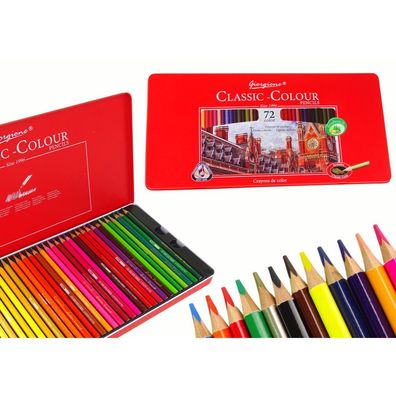 Leantoys Set mit 72 Künstlerkreiden, Metallhalter