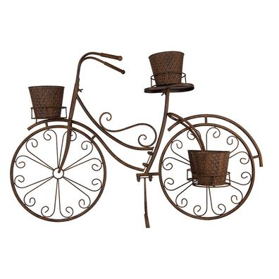 Clayre & Eef Pflanzenhalter Fahrrad 107x35x70 cm Braun Metall (Gr. 107x35x70 cm)