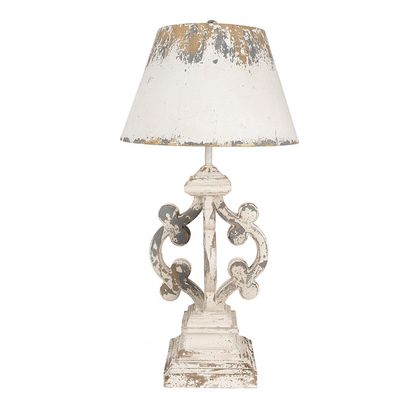 Clayre & Eef Tischlampe Ø 40x79 cm Beige Grau Eisen