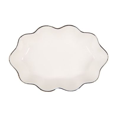 Clayre & Eef Seifenschale 15x10x3 cm Weiß Keramik (Gr. 15x10x3 cm)