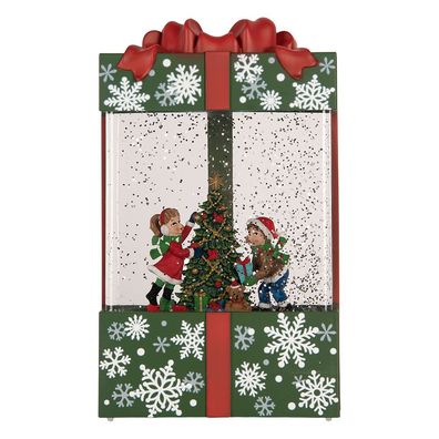 Clayre & Eef Weihnachtsdekoration mit LED-Beleuchtung und Musik Geschenk 12x7x20 cm