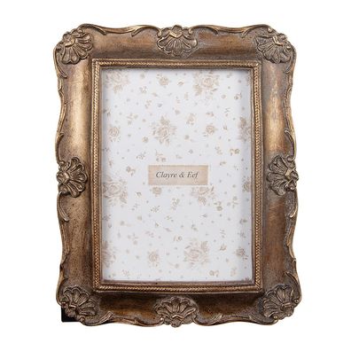 Clayre & Eef Bilderrahmen 13x18 cm Goldfarbig Polyresin (Gr. 19x2x24 cm / 13x18 cm)