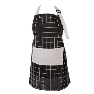 Clayre & Eef Küchenschürze 69x68 cm Schwarz Polyester (Gr. 69x68 cm)