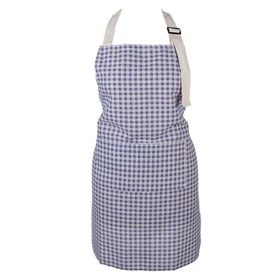Clayre & Eef Küchenschürze 69x68 cm Blau Polyester (Gr. 69x68 cm)