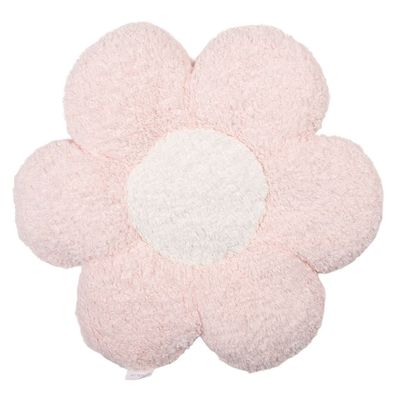 Clayre & Eef Dekokissen Blume Ø 50x5 cm Rosa Polyester (Gr. Ø 50x5 cm)
