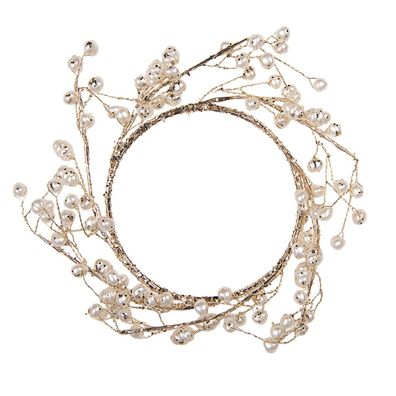 Clayre & Eef Kranz Ø 17x2 cm Goldfarbig Metall (Gr. 25 cm)