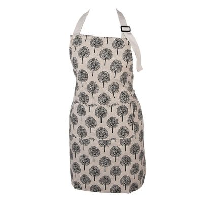 Clayre & Eef Küchenschürze 69x68 cm Beige Polyester (Gr. 69x68 cm)