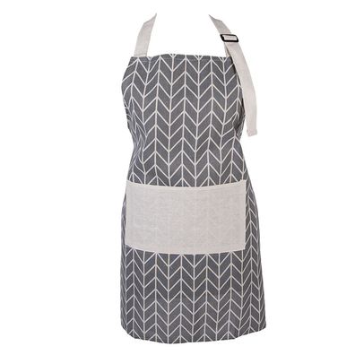 Clayre & Eef Küchenschürze 69x68 cm Grau Polyester (Gr. 69x68 cm)